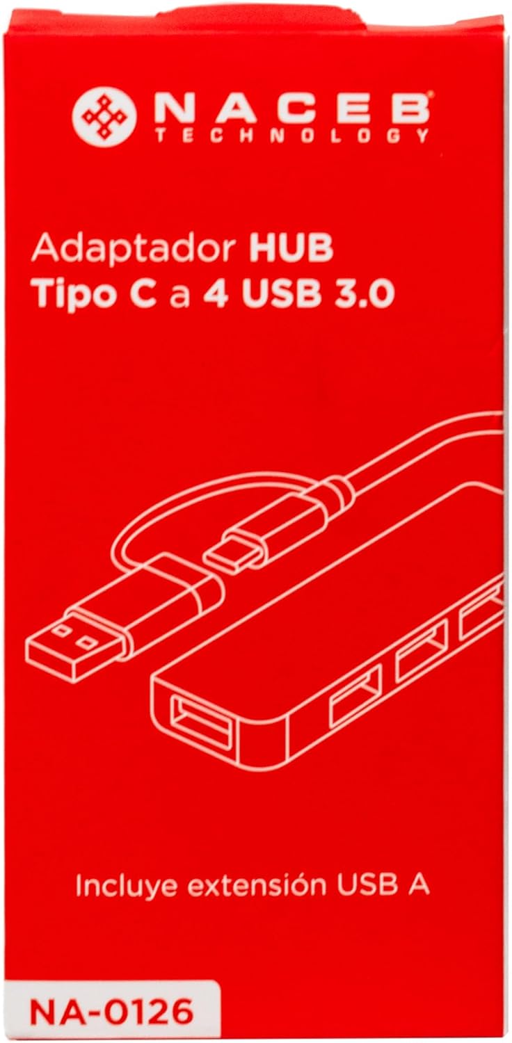 Adaptador Naceb (Na-0126) Hubconvertidor Tipo C4*Usb 3.01*Usb A