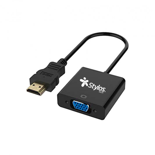 Stylos Adaptador Hdmi Macho - Vga Hembra, Negro
