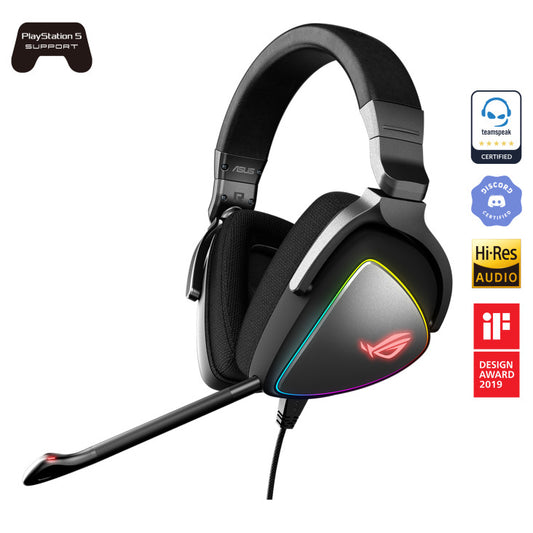 Audifonos Asus (Rog Delta) Usb 2.0,Tipo-C,Pc,Mac,Pc,Mac,Ps4,Ps5,Convertidor Quad Dac,Rgb