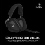 Audifonos Corsair (Ca-9011201-Na) Void Rgb Elite Wireless Negro 7.1Ch Usb C/Mic Comp. Pc