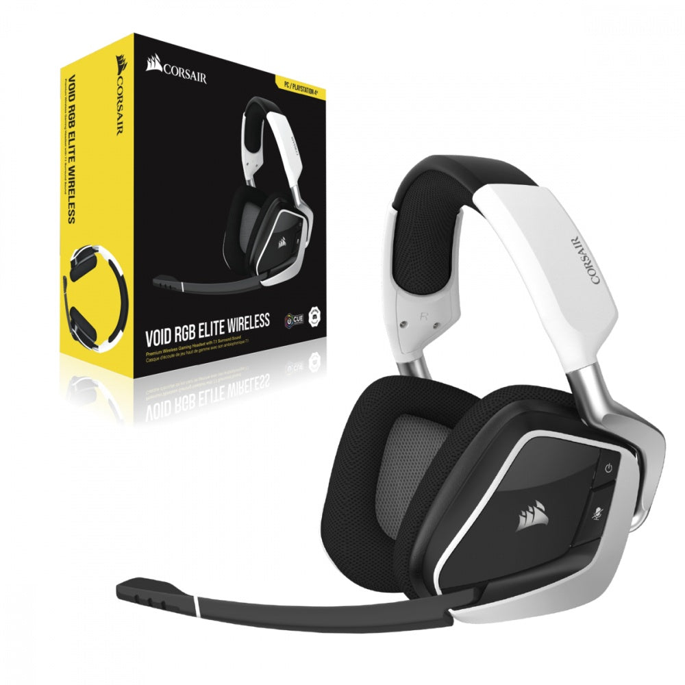 Audifonos Corsair (Ca-9011202-Na) Void Rgb Elite Wireless Blanco 7.1Ch Usb C/Mic Comp. Pc