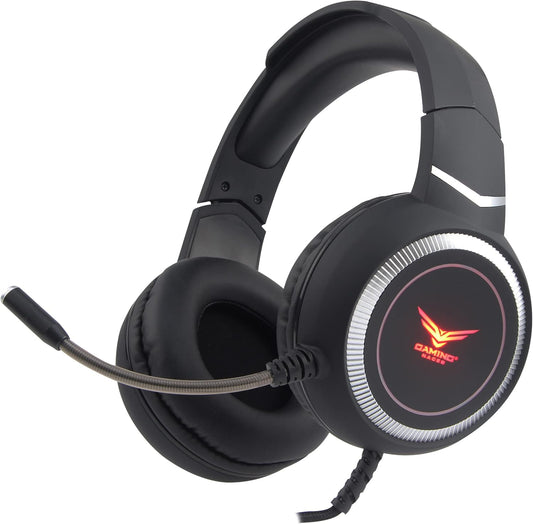 Audifonos Gamer Naceb (Na-0311) Diadema Con Microfono,3.5Mm,Usb,Negro,Retroiluminado