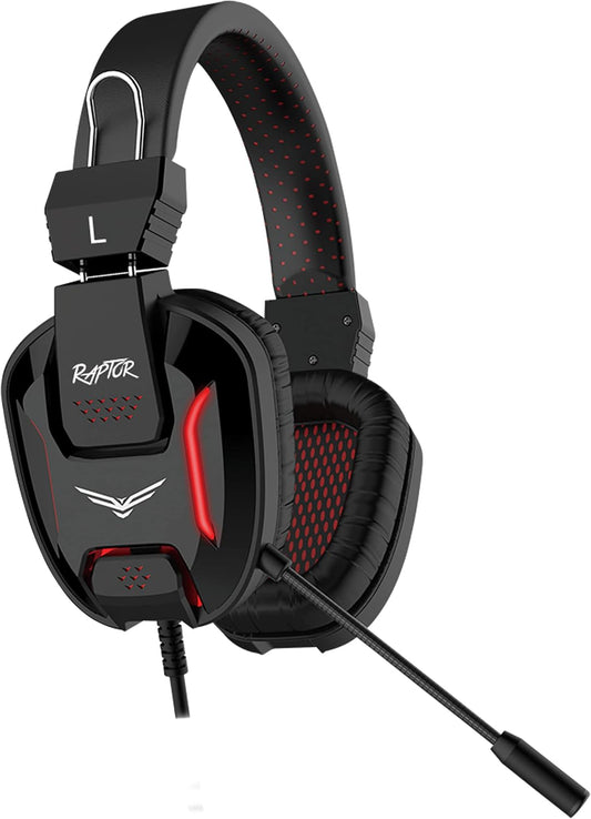 Audifonos Gamer Naceb (Na-0312) Raptor Gaming,Diadema Con Microfono 3.5Mm/Usb,Negro