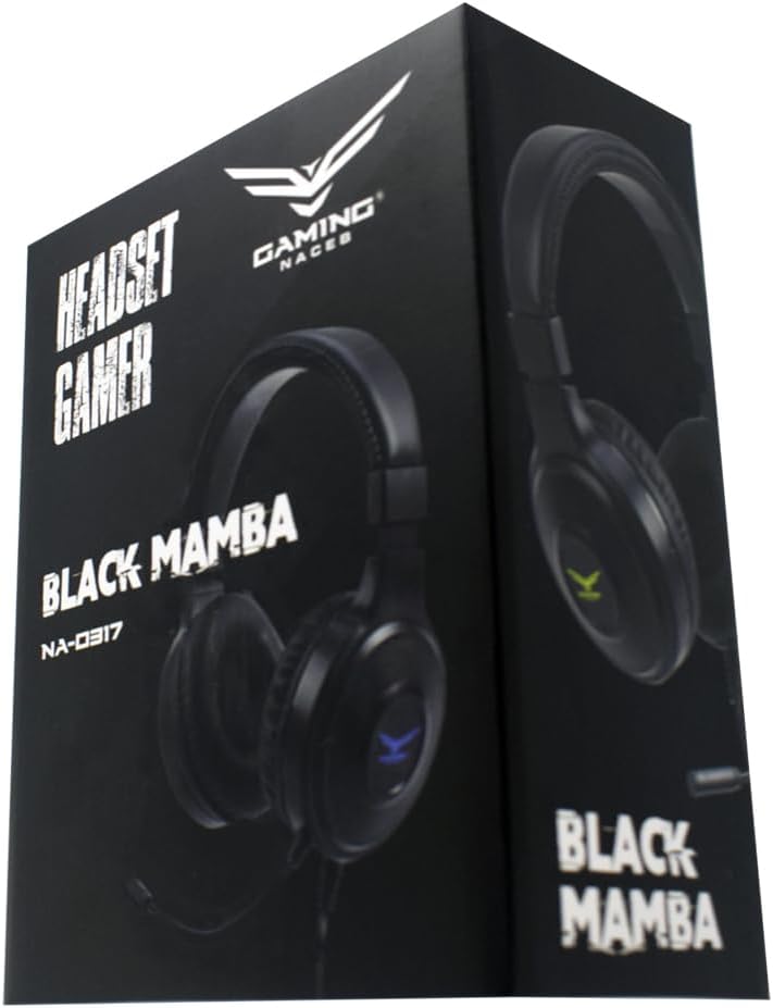 Audifonos Gamer Naceb (Na-0317) Black Mamba,Microfono,3.5Mm,Usb,Negro,Retroiluminado