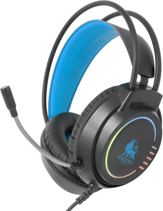 Audifonos Gamer Necnon (Nbhg-Kimera-Az)Control V,Rgb,Conector 3.5,Adaptador Doble 3.5,Azul