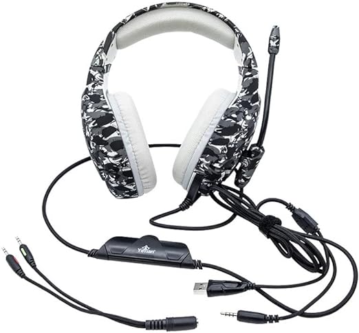 Audifonos Gamer Yeyian (Ydf-33401G) Alambrico, 3.5Mm,Cable 2M, Camuflaje Gris