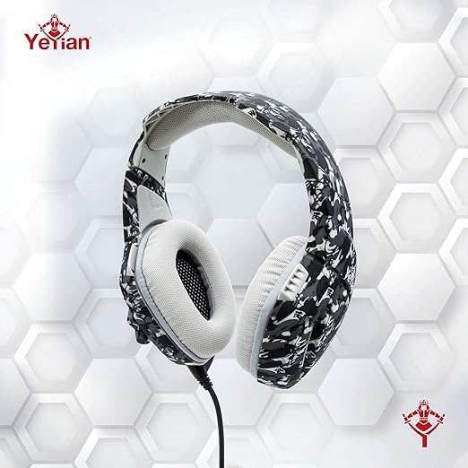 Audifonos Gamer Yeyian (Ydf-33401G) Alambrico, 3.5Mm,Cable 2M, Camuflaje Gris
