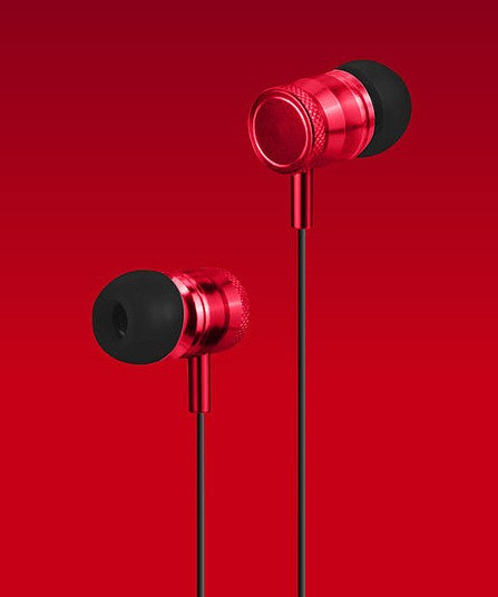 Audifonos Naceb (Na-0305R) Racing Earbuds,Manos Libres,Cable 3.5Mm,Hq,Rojo