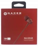 Audifonos Naceb (Na-0314R) Manos Libres,Bluetoothv4.1,Microfono,Rojo