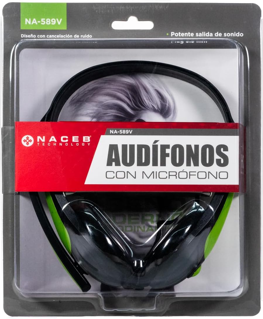 Audifonos Naceb (Na-589Ve) Diademamicrofono3.5Verde