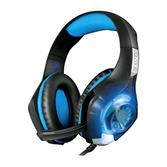 Audifonos Necnon (Nbhg-Viper-Az) Gamer,Control Volumen,Led,Conector 3.5,Adaptador Doble 3.5,Azul