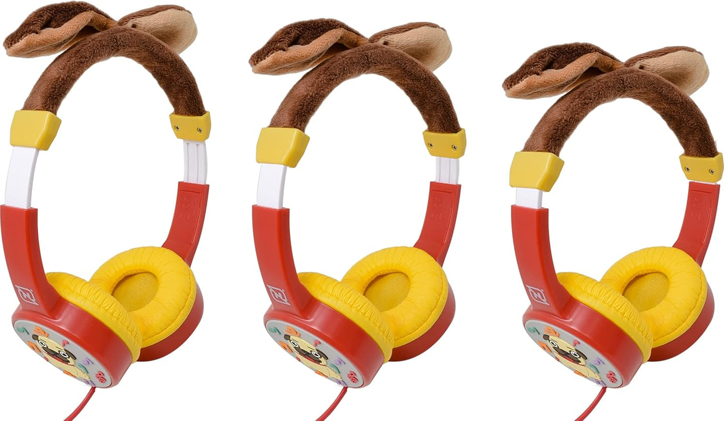 Audifonos Necnon (Nbhk-Pug) Kids Pug,Conector Y Puerto Aux Extra 3.5,Material No Toxico