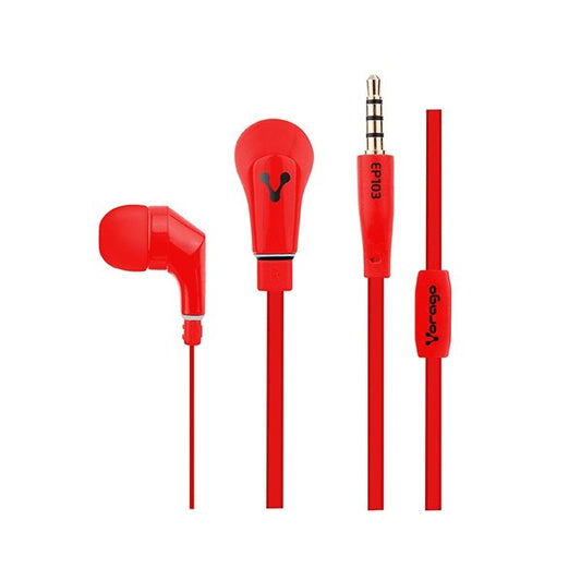 Vorago Audífonos Con Micrófono Ep-103, Alámbrico, 3.5Mm, 1.2 Metros, Rojo