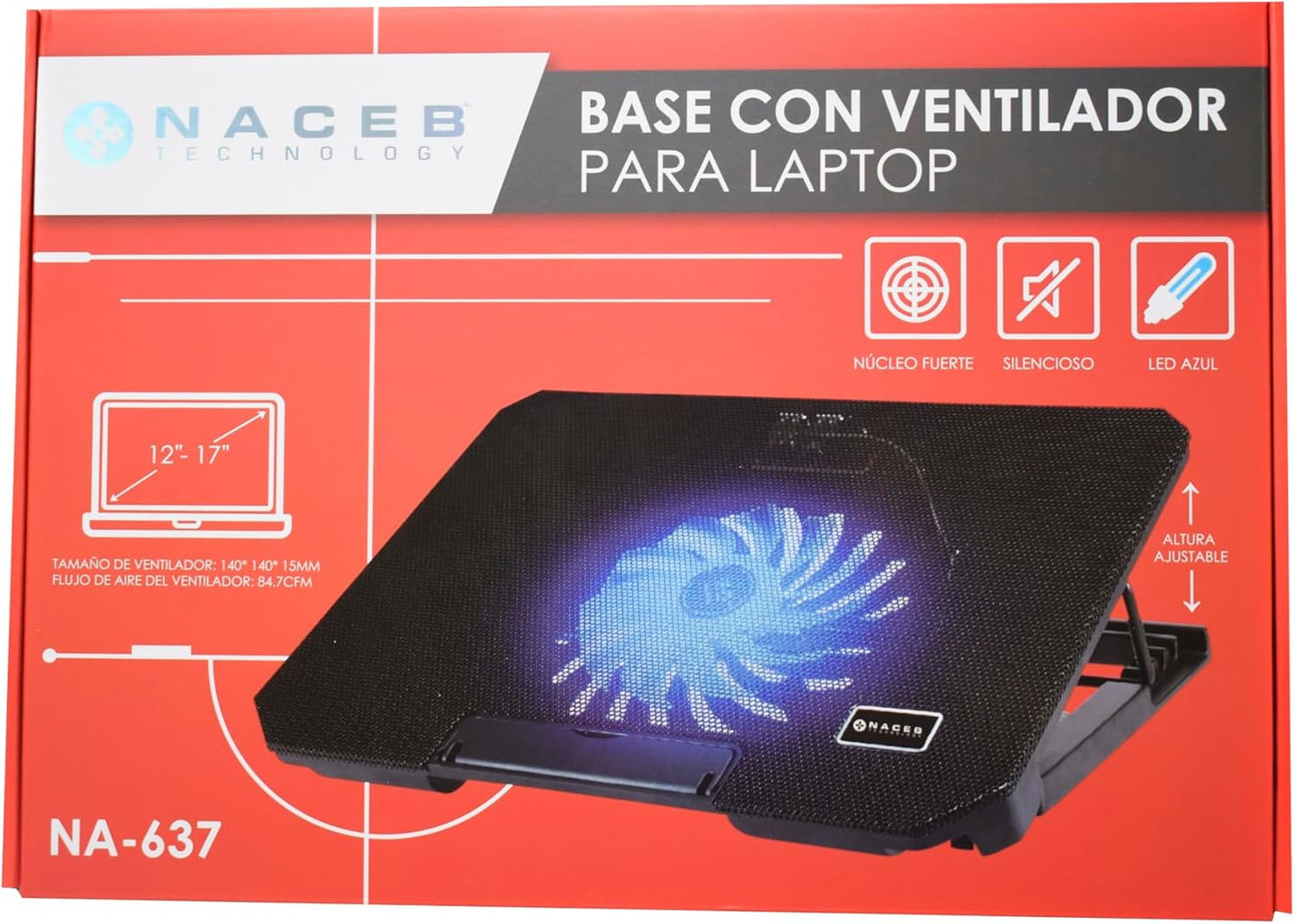 Base Enfriadora Laptop Naceb 1 Ventilador (Na-637)