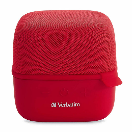 Verbatim Bocina Portátil Cube, Bluetooth, Inalámbrico, 5W Rms, Usb, Rojo