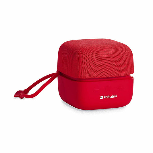 Verbatim Bocina Portátil Cube, Bluetooth, Inalámbrico, 5W Rms, Usb, Rojo