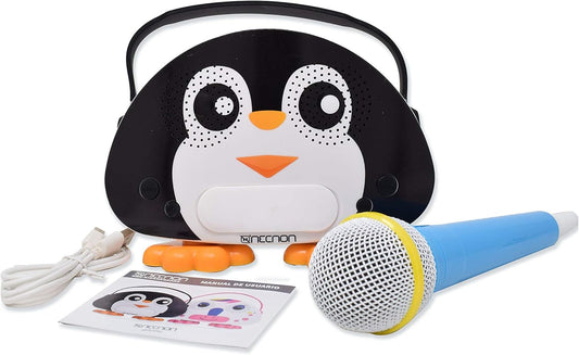 Bocina Karaoke C/Mic. Necnon (Nbk-Kids Karaoke-P)Penguin Bth,Usb,Aux 3.5,Fm,Sd Card,Bateria 1200Mah