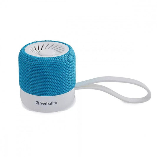 Verbatim Bocina Portátil Mini, Bluetooth, Inalámbrico, 3W Rms, Usb, Azul/Blanco
