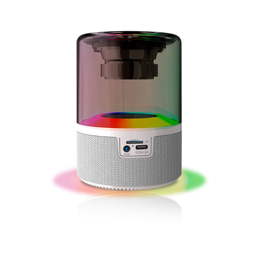 Bocina Portatil Gleepureap30 Bt 5.2 Iluminación Efectos Batrec Blanco Ac-936439