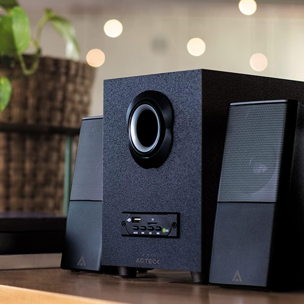 Bocinas 2.1 Acteck (Ac-922067) S60,11 W Rms,Bluetooth,Usb,Lector De Memoria,Usb,Micro Sd,Negro