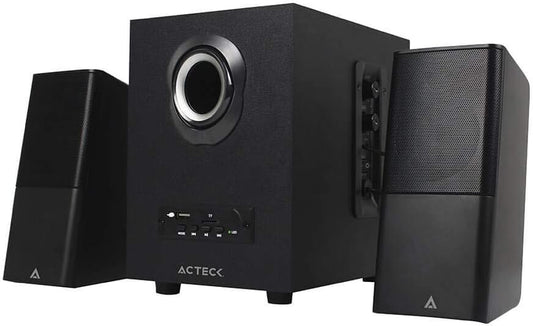 Bocinas 2.1 Acteck (Ac-922067) S60,11 W Rms,Bluetooth,Usb,Lector De Memoria,Usb,Micro Sd,Negro