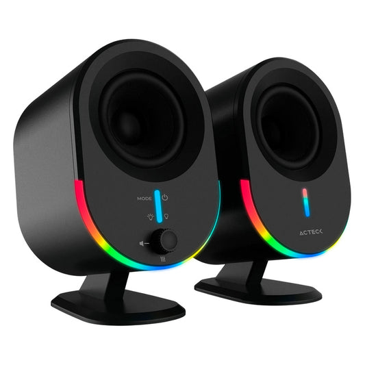 Bocinas Acteck (Ac-935869) Dynamic Exact Bs630,20W Rms,Aux,Bt 5.0,Optico,Usb,2.0 Canales,Negro