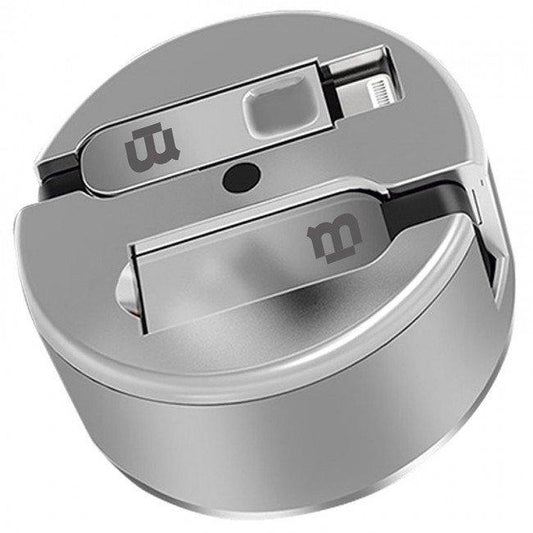 Cable Blackpcs (Ca-Retractil) V8/C Plata 1M Plastico 2.1A (Casmcpr-3)