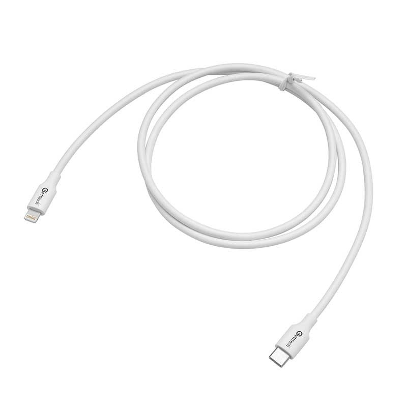Cable Getttech (Gcl-Ltut-01) Usb Lightning - Usb C18Wats 3Amp Carga Rapida 1Mt Blanco