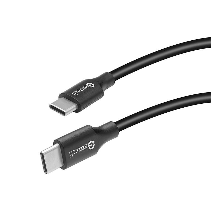 Cable Getttech (Gcu-Ucqc-01) Usb Tipo C - Usb Tipo C, Salida 3A, Negro, 2Mts