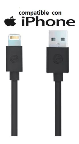 Cable Getttech (Jl-3570) Usb-A 2.0-Lightning, Negro, 1.5Mts