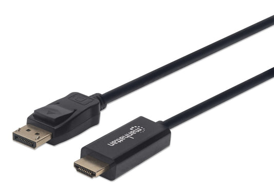 Cable Manhattan Displayport-Hdmi M-M 4Ka60Hz 1.0M Negro 153195