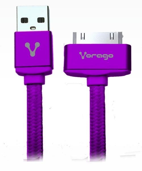 Vorago Cable Usb A Macho - Apple 30-Pin Macho, 1 Metro, Morado, Para Iphone/Macbook/Ipod