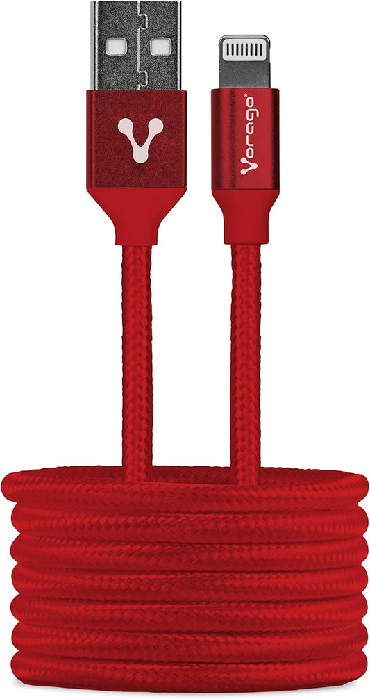Vorago Cable De Carga Usb 2.0 A Macho - Lightning Macho, 1 Metro, Rojo, Para Iphone/Ipad