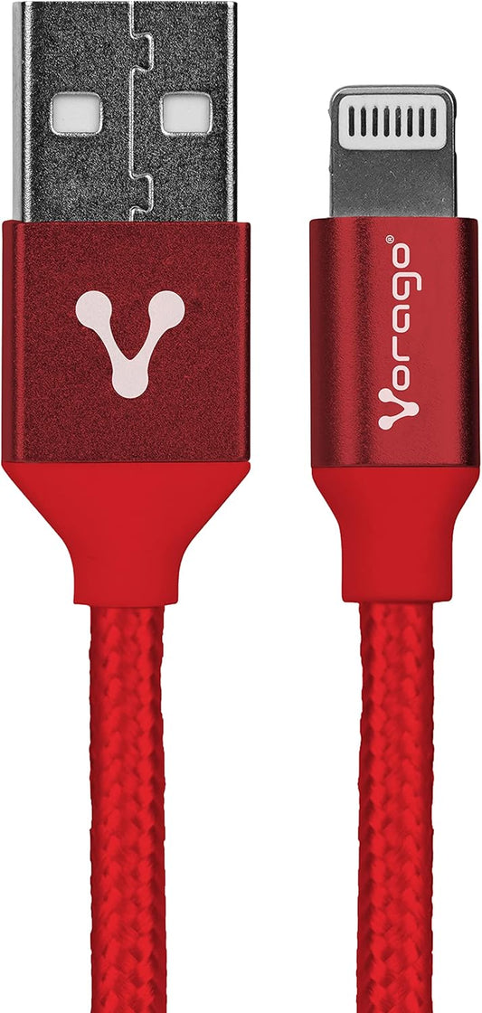 Vorago Cable De Carga Usb 2.0 A Macho - Lightning Macho, 1 Metro, Rojo, Para Iphone/Ipad