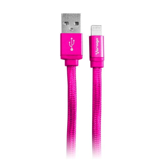 Vorago Cable De Carga Usb 2.0 A Macho - Lightning Macho, 1 Metro, Rosa, Para Iphone/Ipad