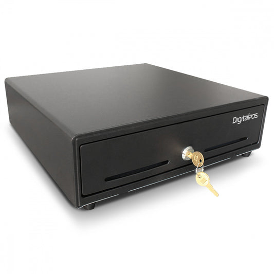 Cajon De Dinero Digitalpos (Dig-330) Riel Metalico,4 Billetes, 8 Monedas,4.5Kg, Negro