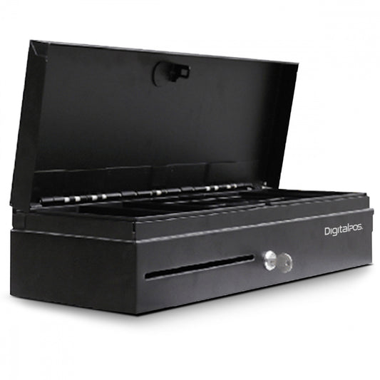 Cajon De Dinero Digitalpos (Dig-4617) Riel Metalico,6 Billetes, 8 Monedas,3.5Kg, Negro