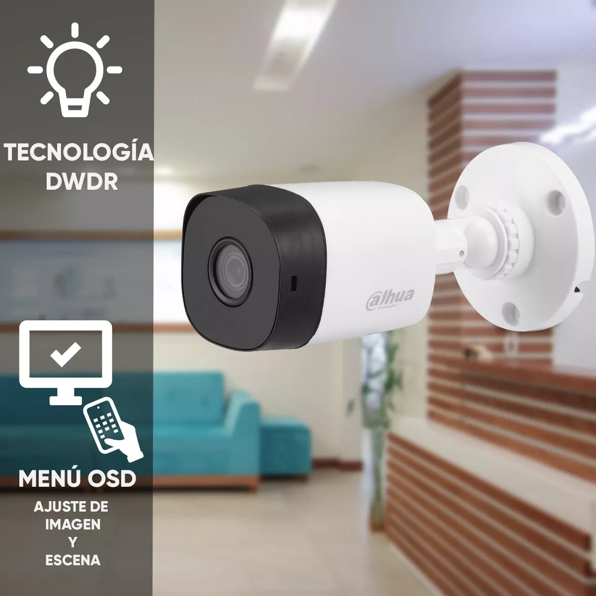 Camara Bullet Dahua (Dh-Hac-B1A51N-0280B) Cooper 5Mp, 106 Grados, Ir 20M, Ip67, Cvi,Cvbs,Ahd,Tvi