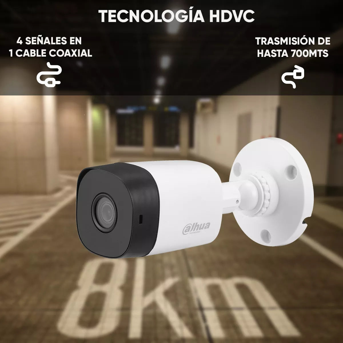 Camara Bullet Dahua (Dh-Hac-B1A51N-0280B) Cooper 5Mp, 106 Grados, Ir 20M, Ip67, Cvi,Cvbs,Ahd,Tvi