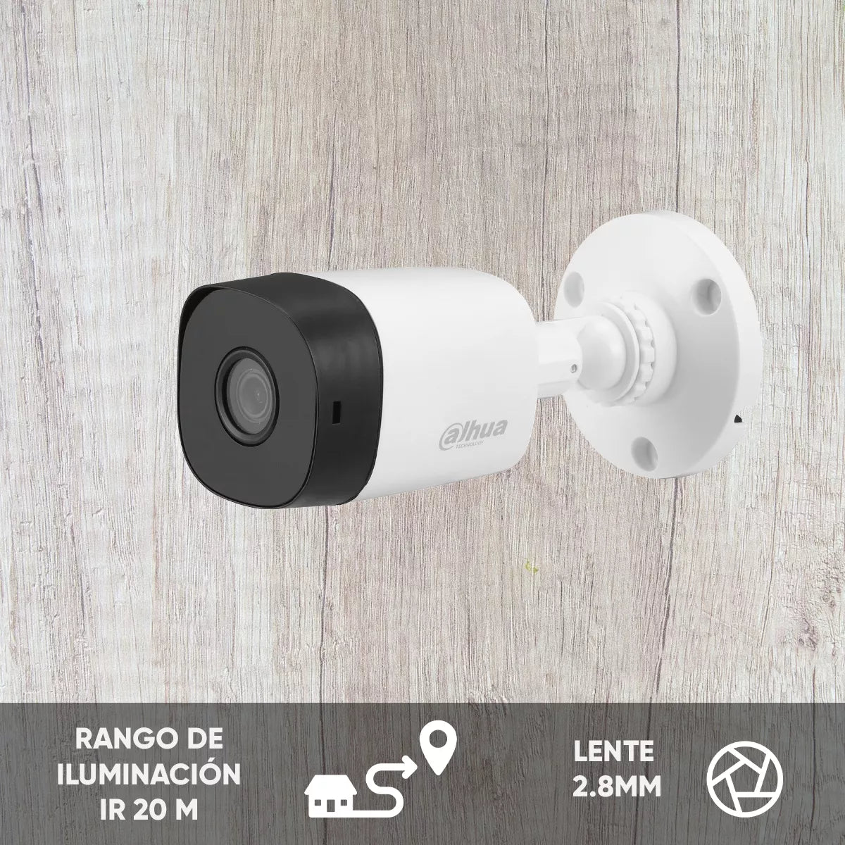 Camara Bullet Dahua (Dh-Hac-B1A51N-0280B) Cooper 5Mp, 106 Grados, Ir 20M, Ip67, Cvi,Cvbs,Ahd,Tvi