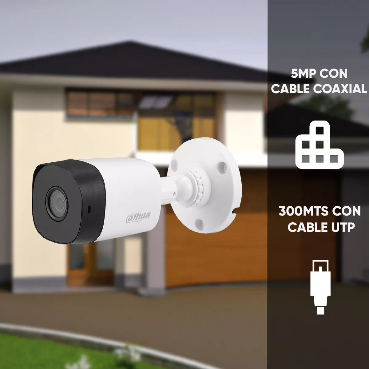 Camara Bullet Dahua (Dh-Hac-B1A51N-0280B) Cooper 5Mp, 106 Grados, Ir 20M, Ip67, Cvi,Cvbs,Ahd,Tvi