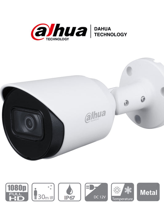 Camara Bullet Dahua (Dh-Hac-Hfw1200Tn-0360B) 1080P, 90 Grados, Lente 3.6Mm, Ir 30M, Ip67, Metal, Tvi