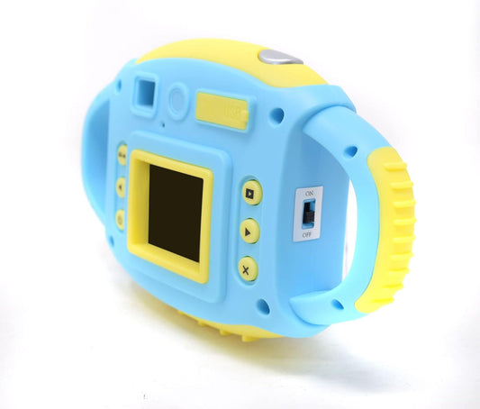 Camara Digital Infantil Necnon (Ncd-Kidscam-Az)8Mp,Resiste Impactos,Azul/Amarillo.