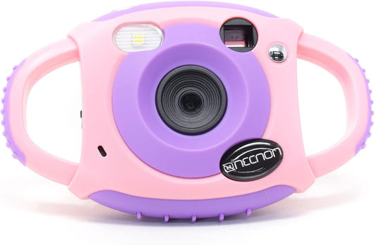 Camara Digital Infantil Necnon (Ncd-Kidscam-Rs)8Mp,Resiste Impactos,Rosa/Morado.