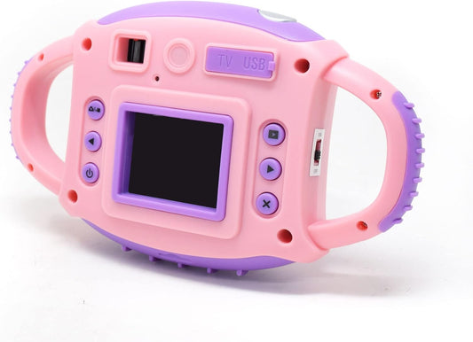 Camara Digital Infantil Necnon (Ncd-Kidscam-Rs)8Mp,Resiste Impactos,Rosa/Morado.