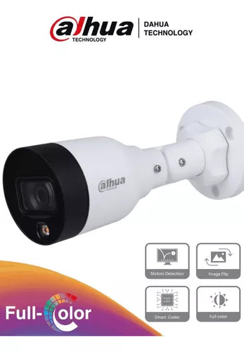 Camara Ip Bullet Dahua (Dh-Ipc-Hfw1239S1N-Led-0280B-S4) 2Mp,Luz 15M,H.265,Ip67,Poe,Dwdr