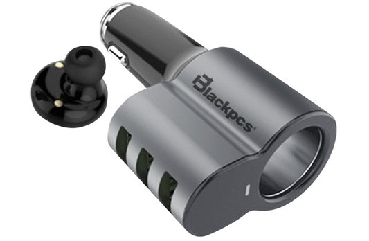 Car Charger Blackpcs 3 Puertos Usb Manos Libres Negro (Epi053Bt-Bl)