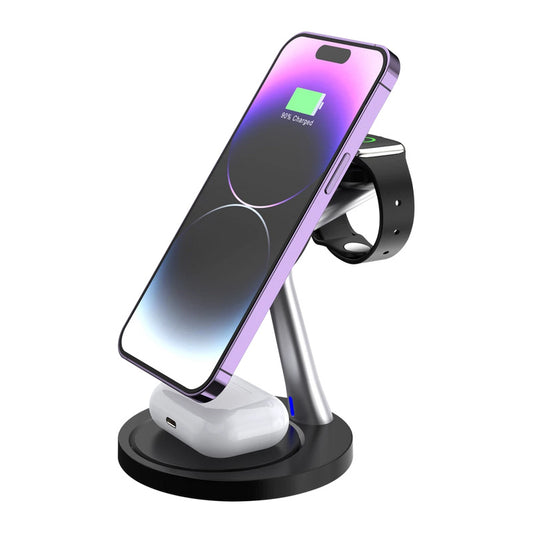 Cargador Acteck Inalamci740 3-1 Magnético/Iphone/Iwatch/Airpods Negro (Ac-937139)