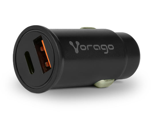Cargador Para Auto Vorago 1Xusb-C 20W 1Xusb A Qch 3.0 Negro Au-305-Bk