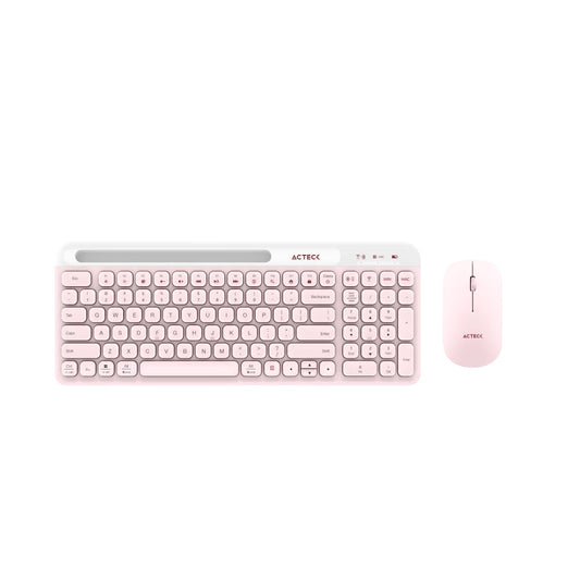 Combo Acteck Silk Mk720 2-1 Ergonomico/Inalambrico Usb Rosa (Ac-936279)